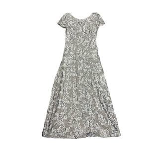 NWT women Alex Evenings Formal Grey Long Dress